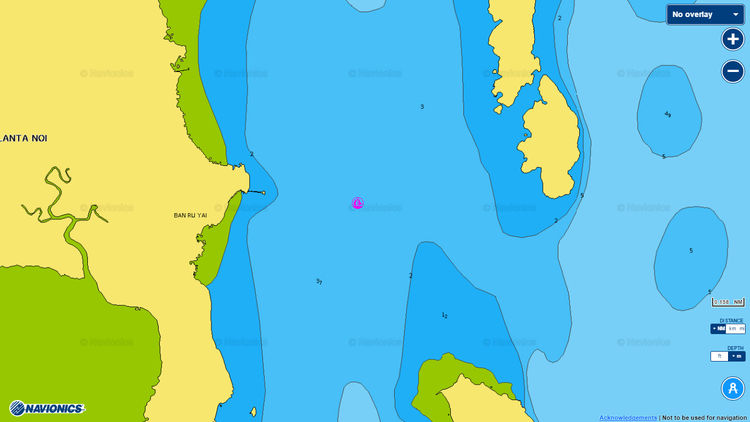 Открыть карту Navionics якорных стоянок яхт у Пан Ло-Яй. Остров Ланта. Тайланд
