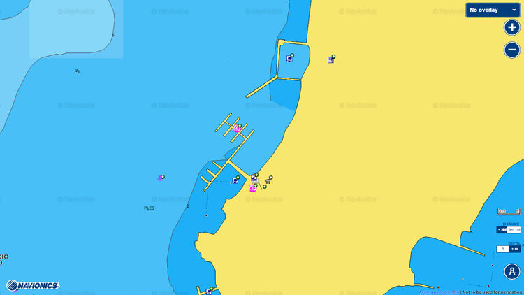 Открыть карту Navionics  яхтенной марины Сьенфуэгос. Куба