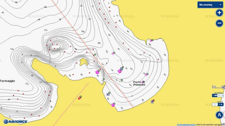 Открыть карту Navionics стоянок яхт в Порто ди Поненте
