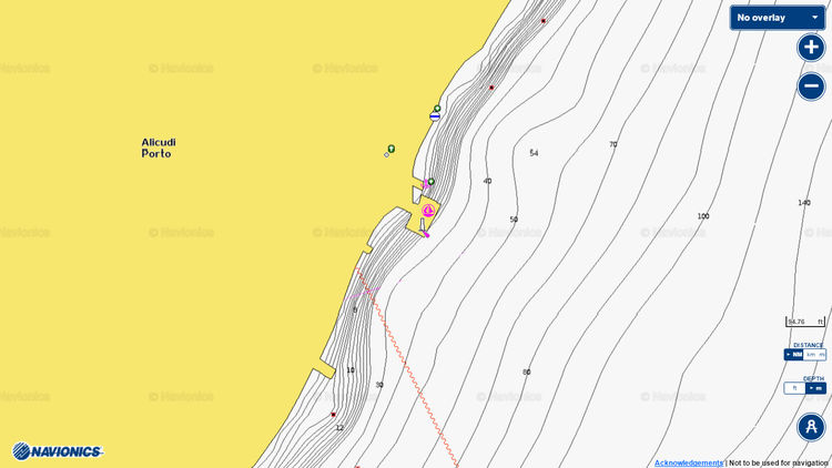 Открыть карту Navionics стоянок яхт в Аликуди Порто