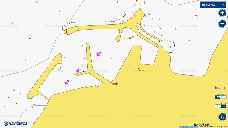 Открыть карту Navionics стоянок яхт в Наусса марине