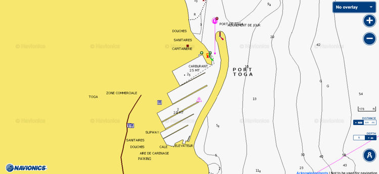 Карта яхтенной марины Порт Тога. Остров Корсика, Франция
