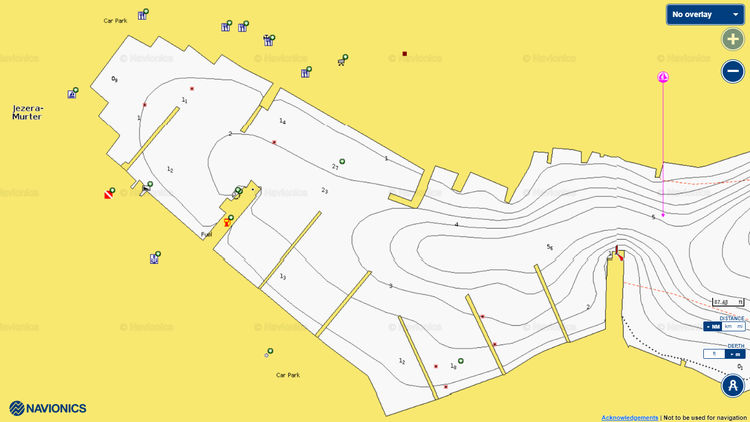 Открыть карту Navionics стоянок яхт в Марине Езера