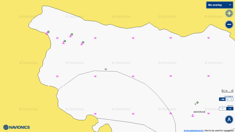 Открыть карту Navionics стоянок яхт в бухте Дарбоаз