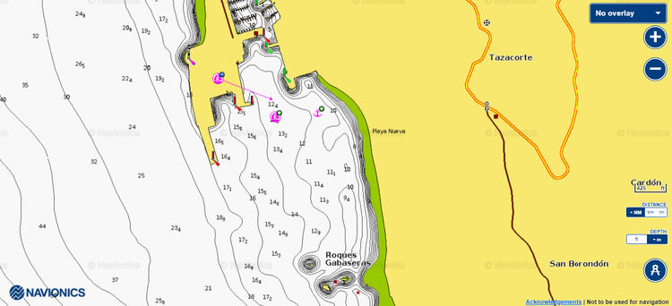 Открыть карту Navionics якорной стоянки яхт в бухте Тасакорте