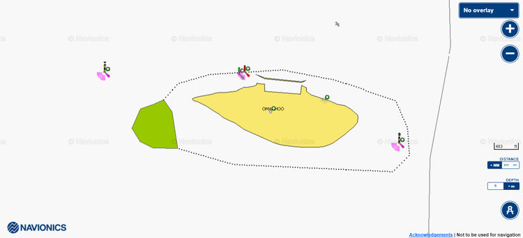 Открыть карту Navionics стоянки яхт у острова Омаду