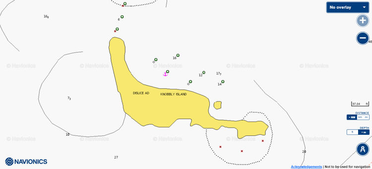 Открыть карту Navionics якорной стоянки яхт у острова Дислидже