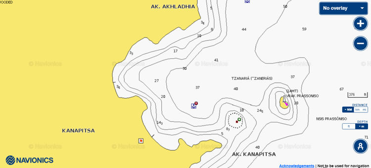 Открыть карту Navionic якорной стоянки яхт в Канапице