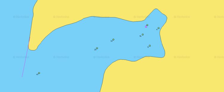 Открыть карту Navionics стоянок яхт в бухте Ялювья